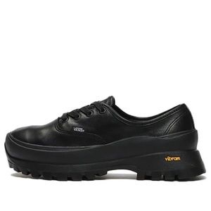 Vans Black Leather Platform Lace-Up Low-Top Sneakers